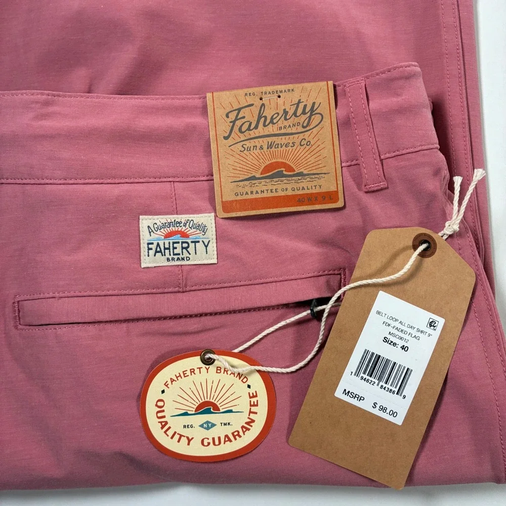 NEW Faherty All Day Shorts 40 9